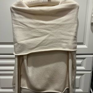 Vince off the shoulder cream sweater with unique fold over piece - XS